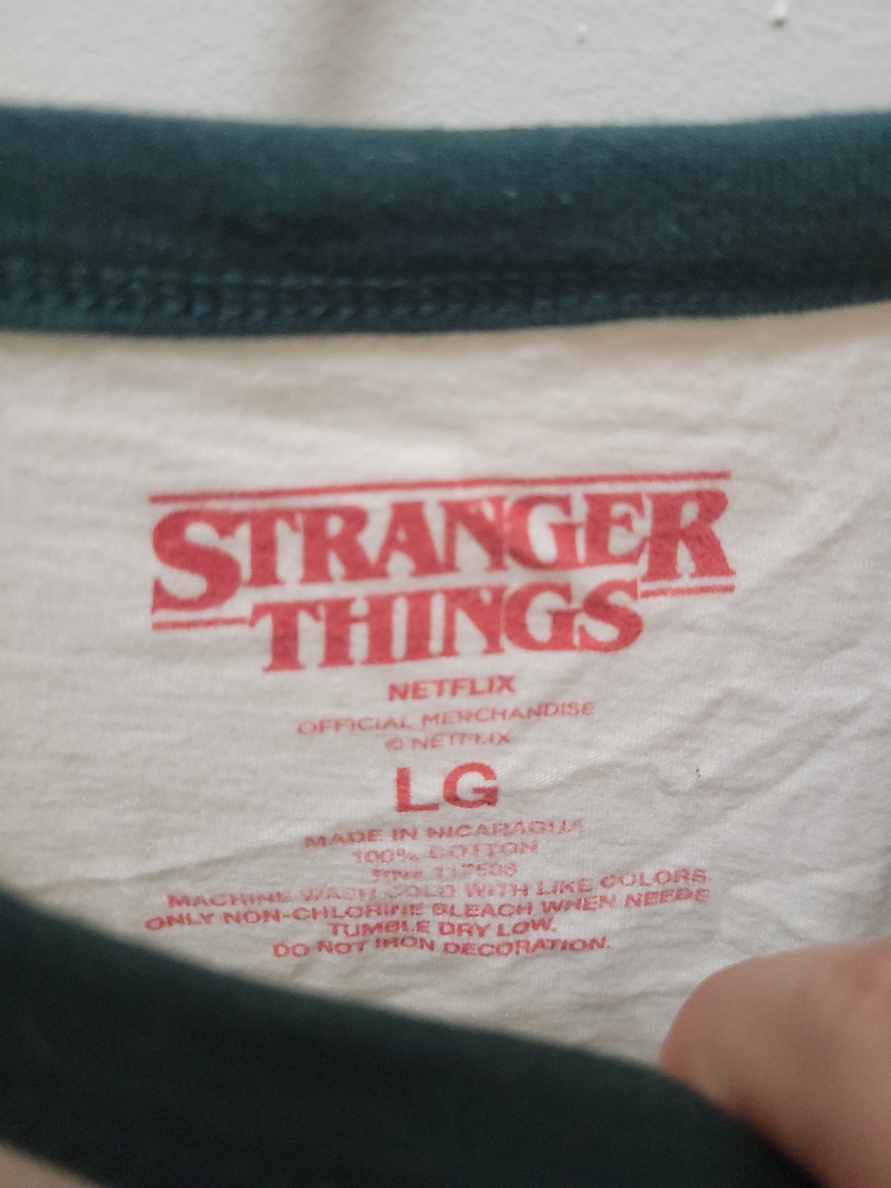 Hot Topic - Stranger Things Hawkins High Cream Ringer Tee - Picture 3 of 3